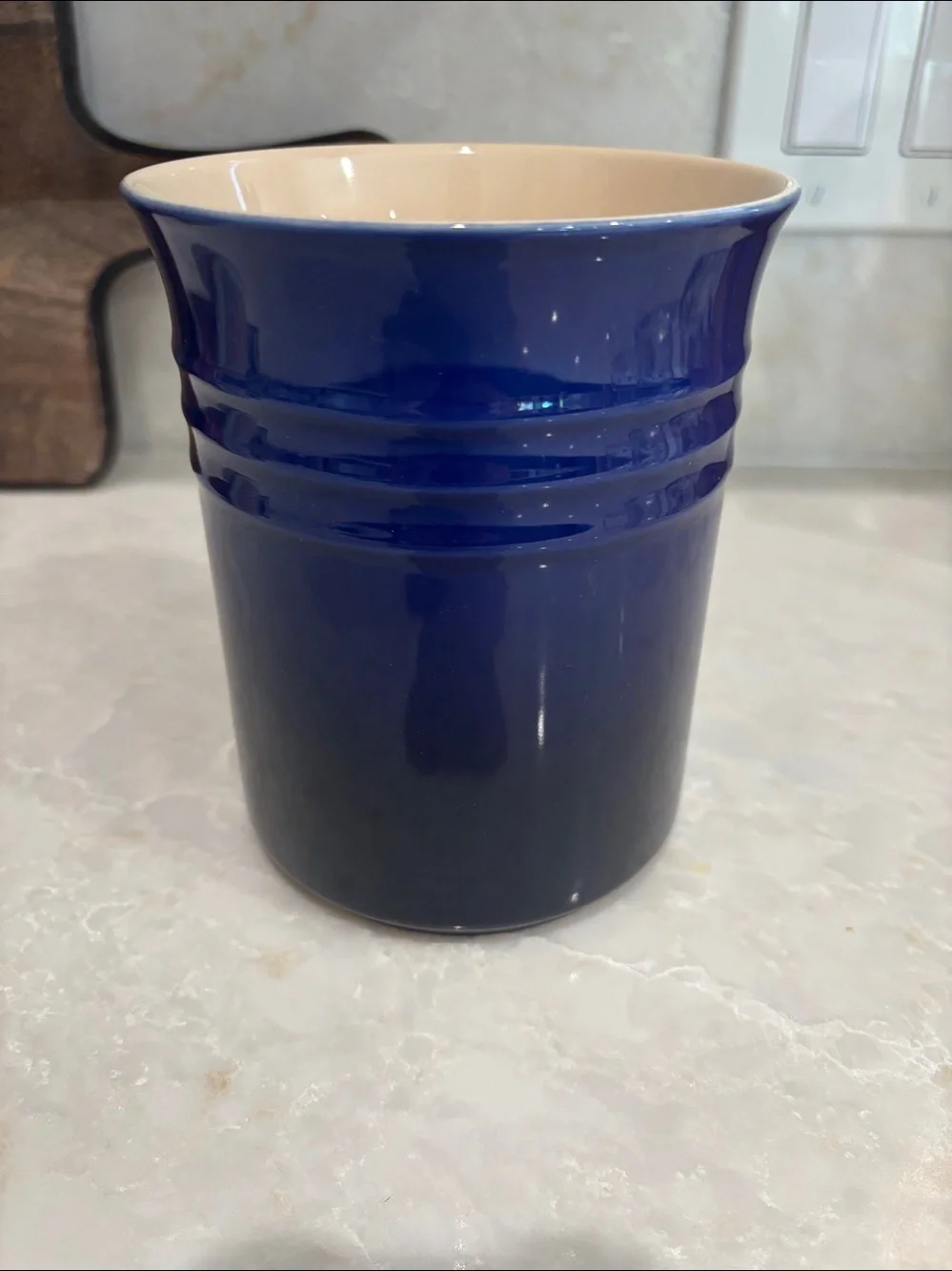 NWT Le Creuset blue indigo Utensil crock (only)